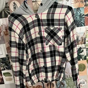 cropped cardigan with hood